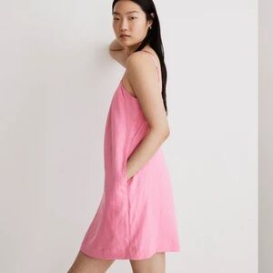 Madewell Goldie Mini Dress in Linen Retro Pink Size 4